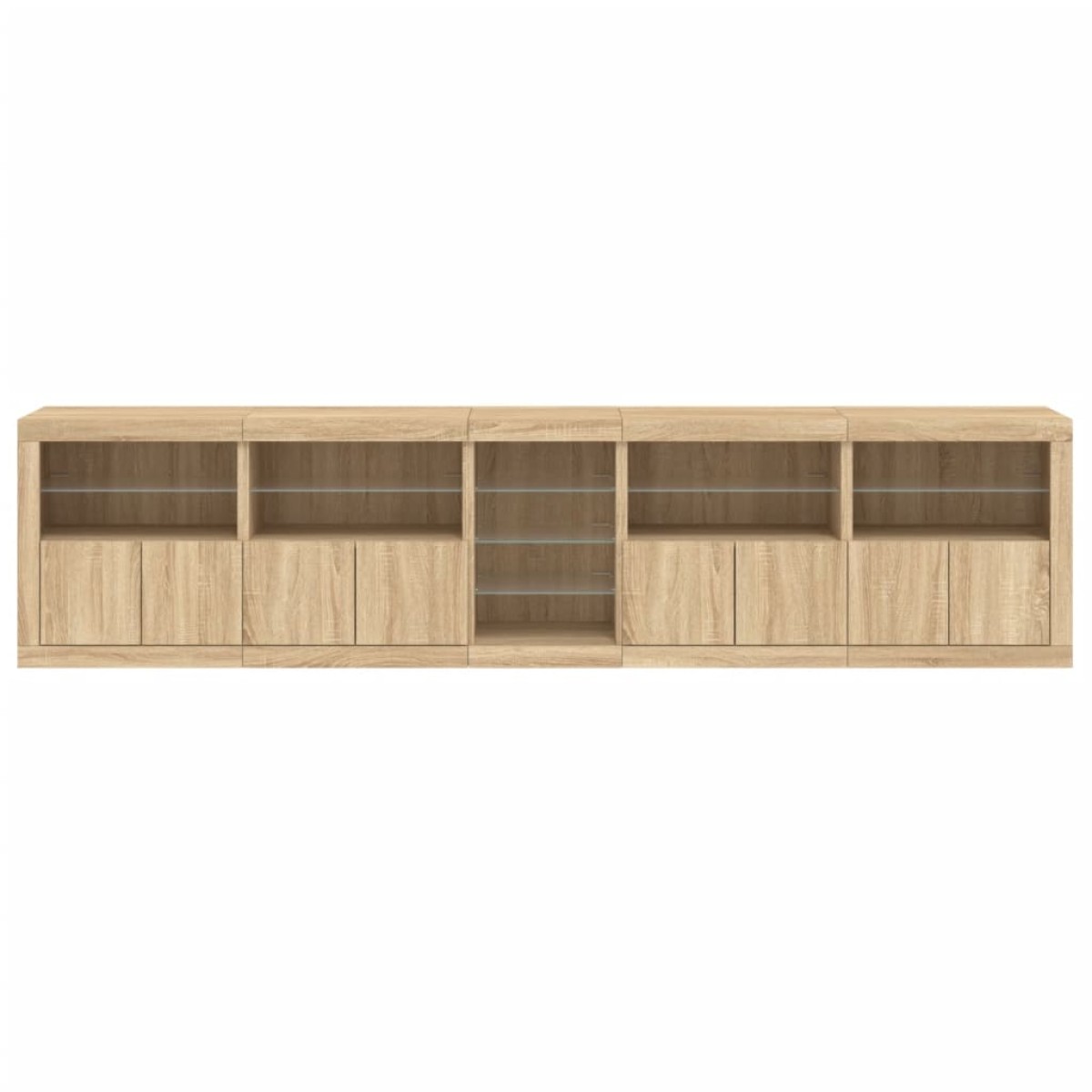 vidaXL Μπουφές με LED Sonoma Δρυς 283 x 37 x 67 εκ.