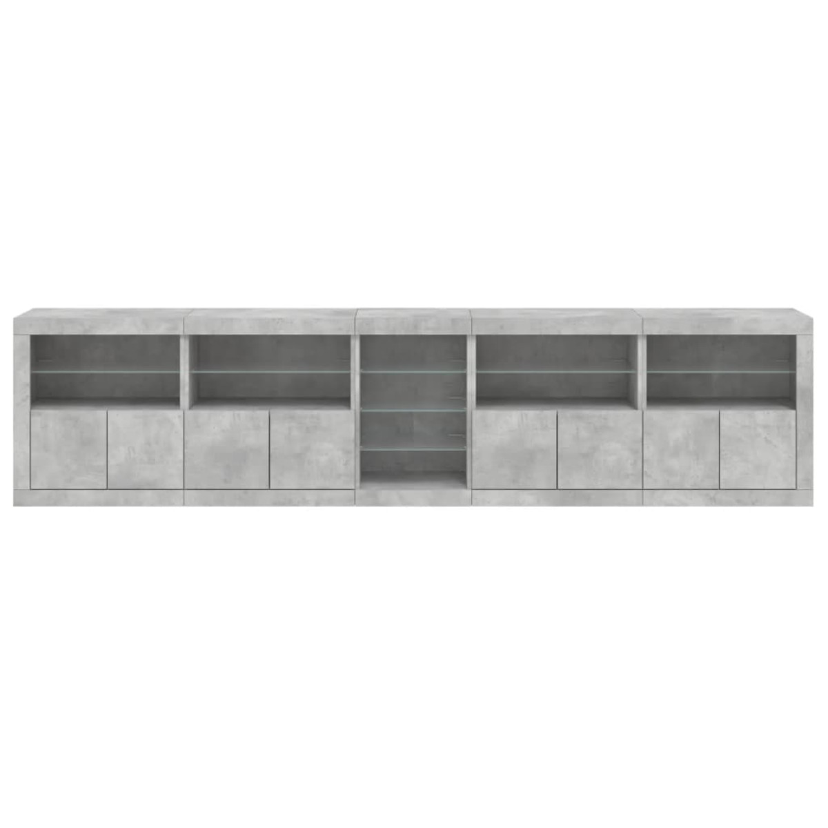 vidaXL Μπουφές με LED Γκρι Σκυροδέματος 283 x 37 x 67 εκ.