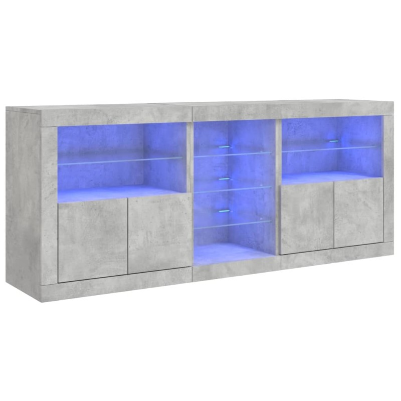 vidaXL Ντουλάπι με LED Γκρι Σκυροδέματος 162x37x67 εκ.
