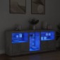 vidaXL Ντουλάπι με LED Γκρι Σκυροδέματος 162x37x67 εκ.