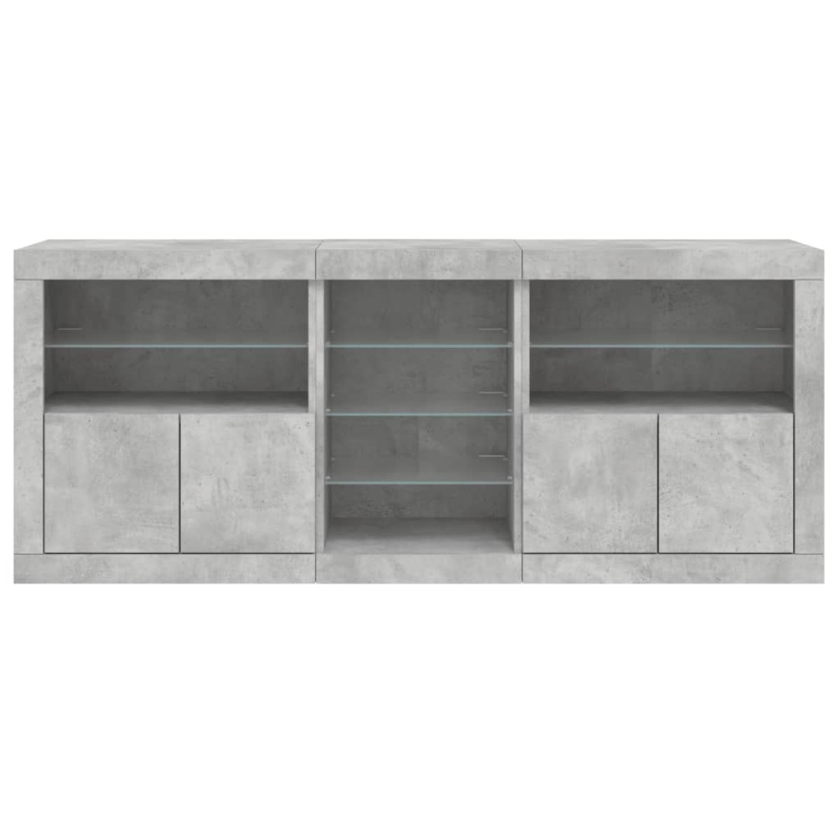 vidaXL Ντουλάπι με LED Γκρι Σκυροδέματος 162x37x67 εκ.