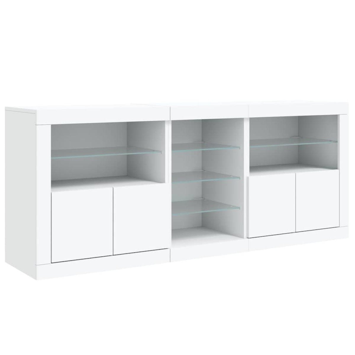 vidaXL Μπουφές με Φώτα LED Λευκός 181,5 x 37 x 67 εκ.
