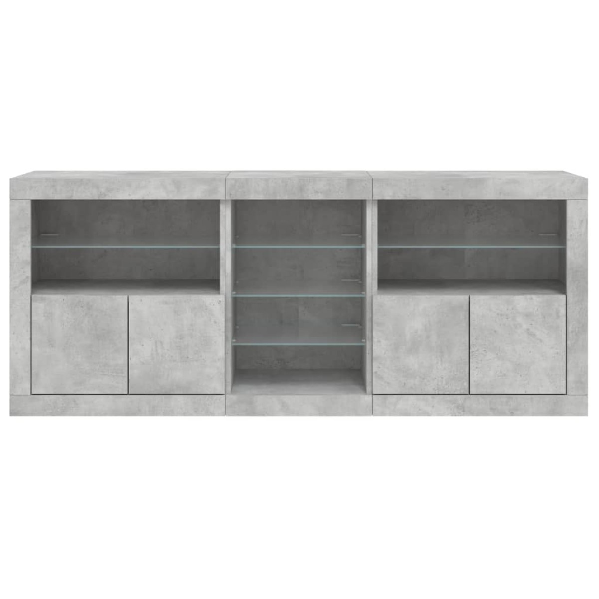 vidaXL Μπουφές με LED Γκρι Σκυροδέματος 181,5 x 37 x 67 εκ.
