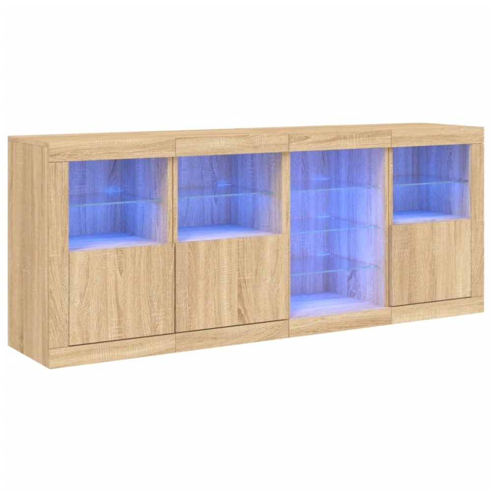 vidaXL Μπουφές με LED Sonoma Δρυς 164 x 37 x 67 εκ.