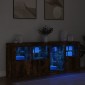 vidaXL Μπουφές με LED Καπνιστή Δρυς 164 x 37 x 67 εκ.