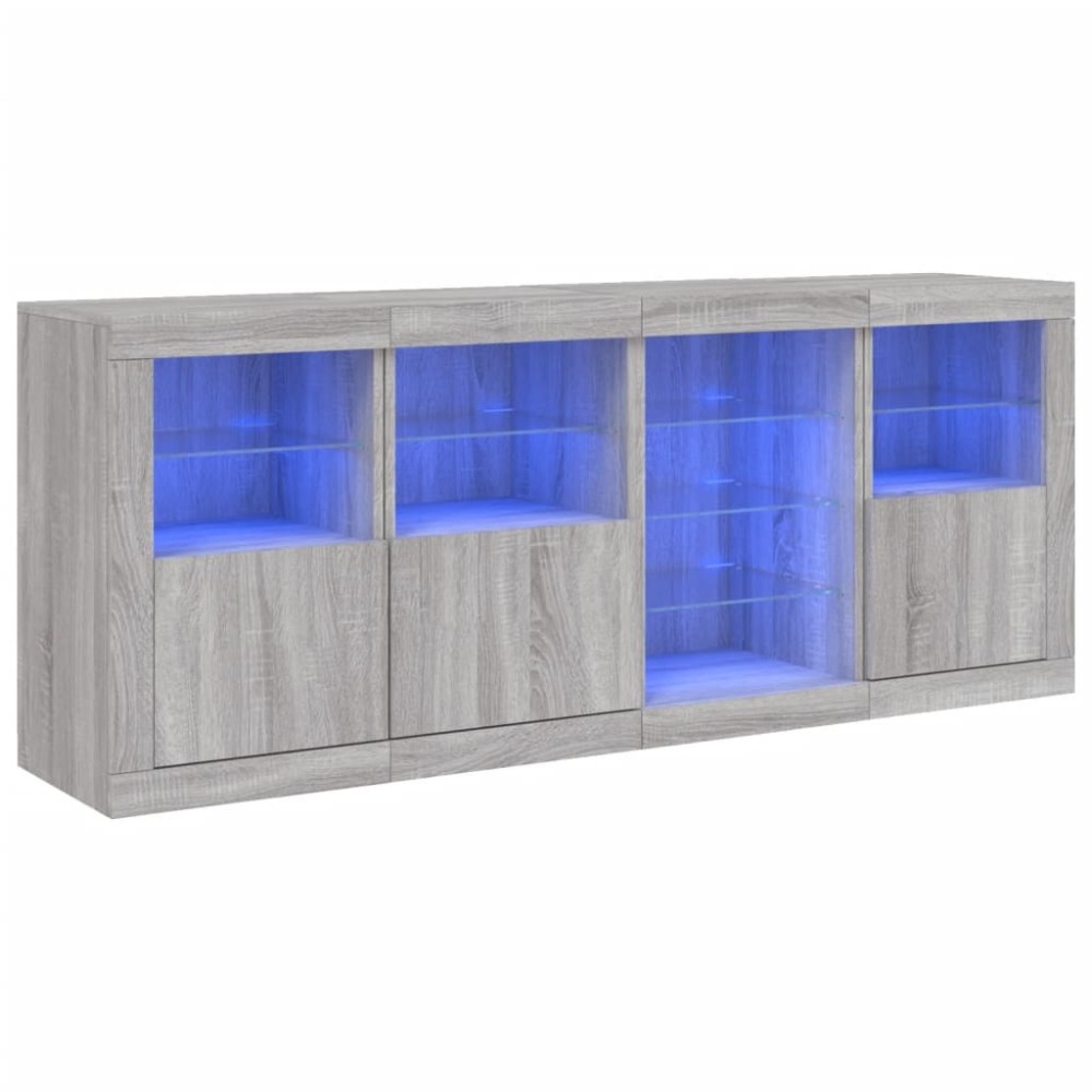vidaXL Μπουφές με LED Γκρι Sonoma 164 x 37 x 67 εκ.