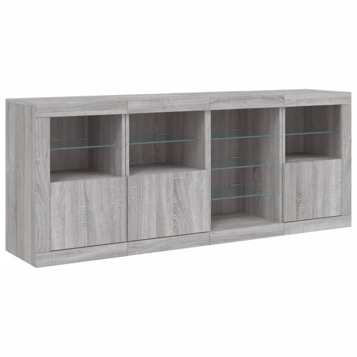 vidaXL Μπουφές με LED Γκρι Sonoma 164 x 37 x 67 εκ.
