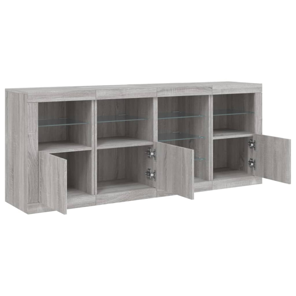 vidaXL Μπουφές με LED Γκρι Sonoma 164 x 37 x 67 εκ.