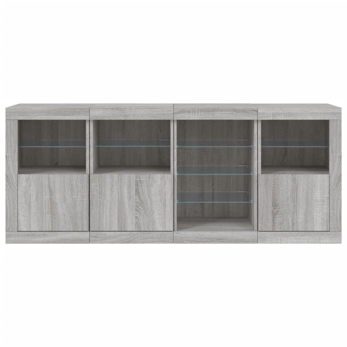 vidaXL Μπουφές με LED Γκρι Sonoma 164 x 37 x 67 εκ.