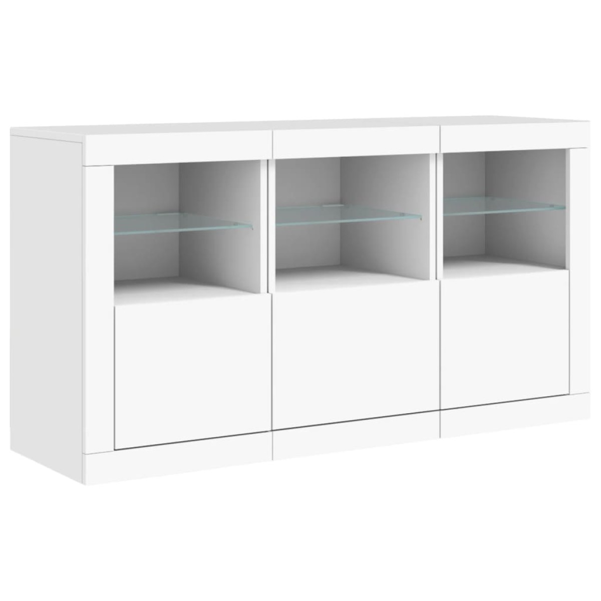 vidaXL Μπουφές με LED Λευκός 123 x 37 x 67 εκ.