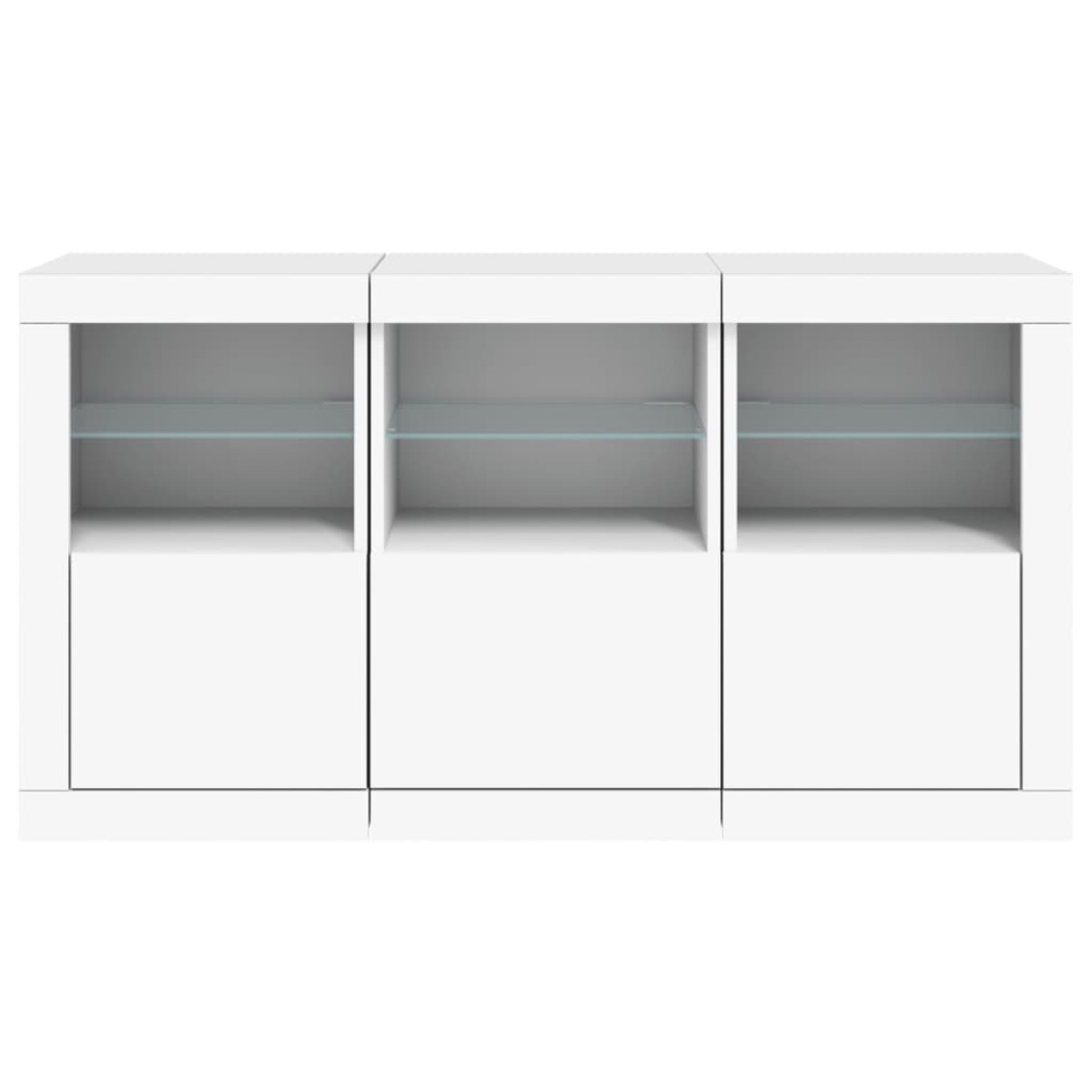 vidaXL Μπουφές με LED Λευκός 123 x 37 x 67 εκ.