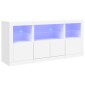 vidaXL Μπουφές με Φώτα LED Λευκός 142,5 x 37 x 67 εκ.