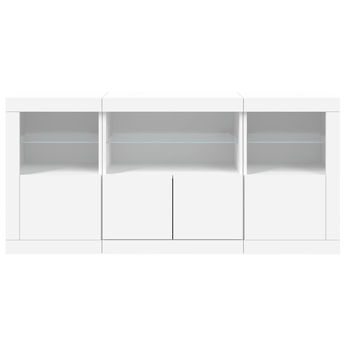 vidaXL Μπουφές με Φώτα LED Λευκός 142,5 x 37 x 67 εκ.