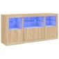 vidaXL Ντουλάπι με LED Sonoma Δρυς 142,5x37x67 εκ.