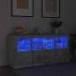 vidaXL Ντουλάπι με LED Γκρι Σκυροδέματος 142,5x37x67 εκ.