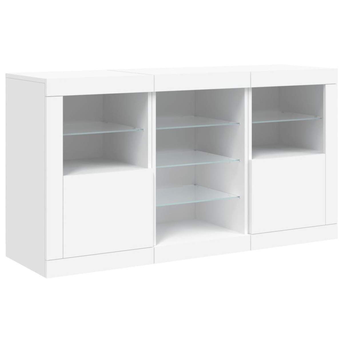 vidaXL Μπουφές με Φώτα LED Λευκός 123 x 37 x 67 εκ.