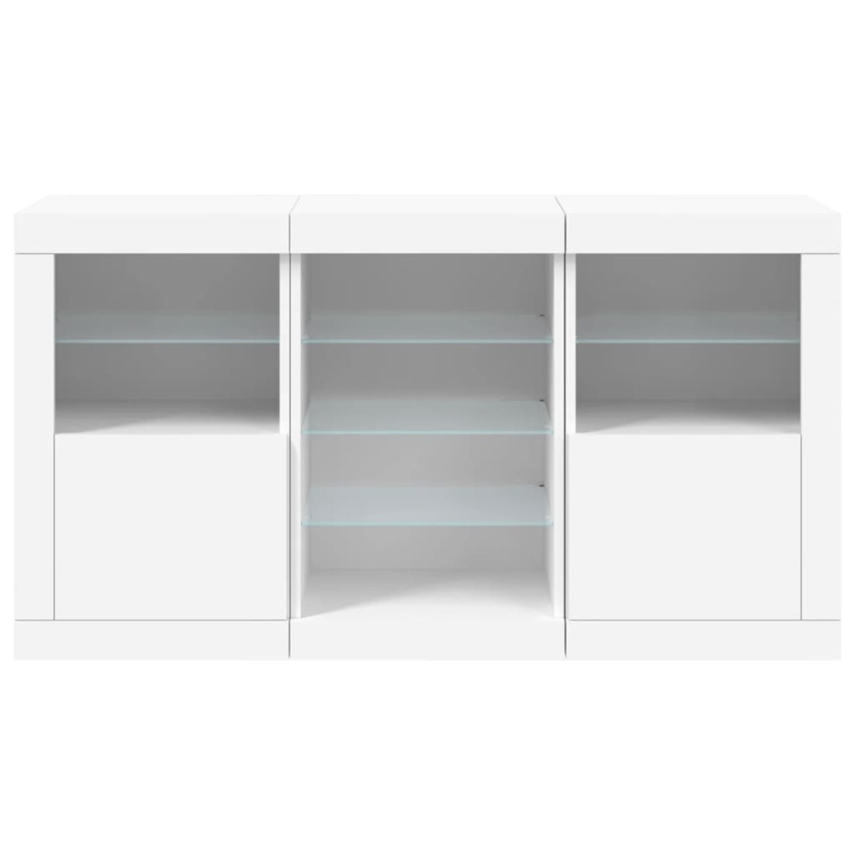 vidaXL Μπουφές με Φώτα LED Λευκός 123 x 37 x 67 εκ.