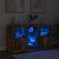 vidaXL Μπουφές με LED Καπνιστή Δρυς 123 x 37 x 67 εκ.