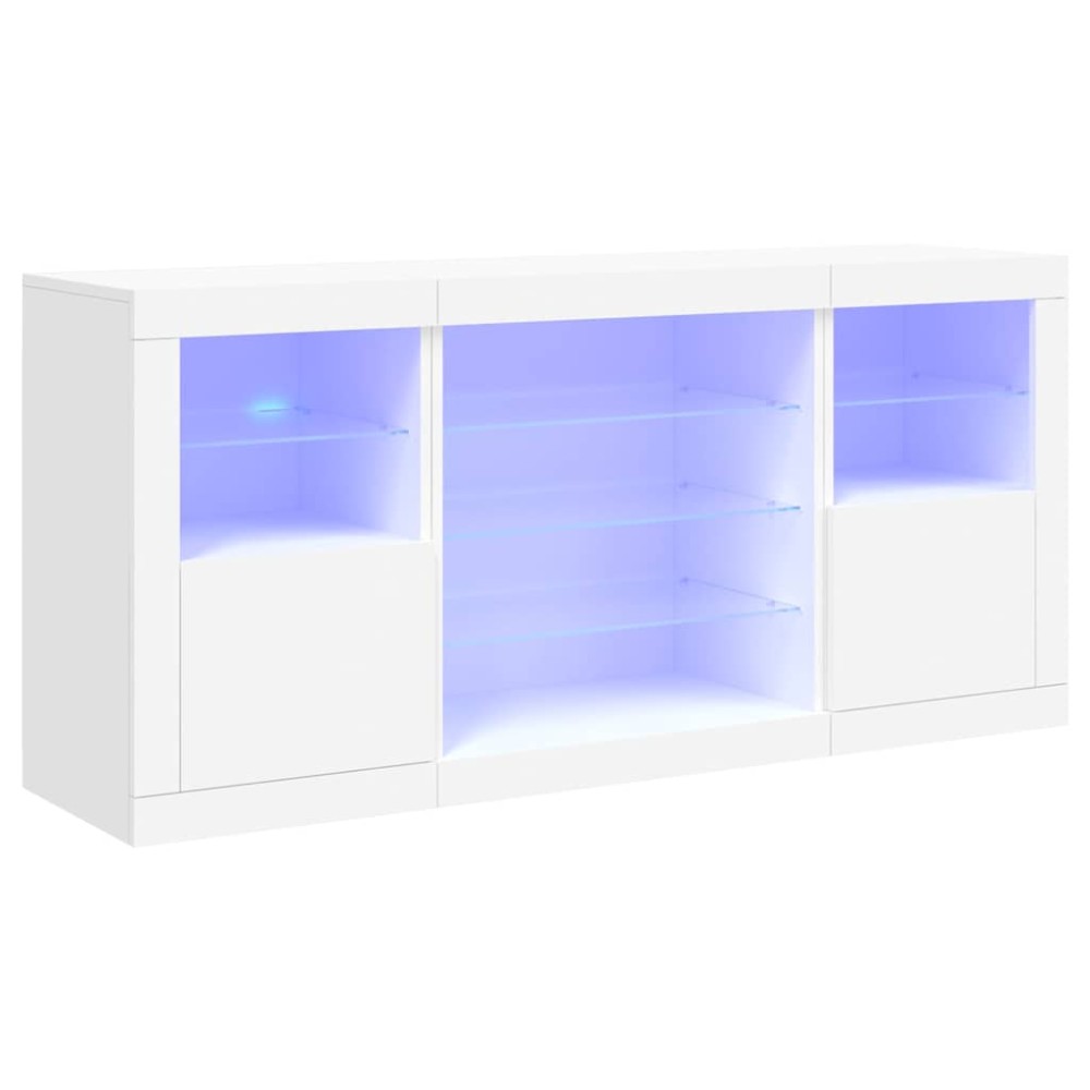 vidaXL Μπουφές με Φώτα LED Λευκός 142,5 x 37 x 67 εκ.