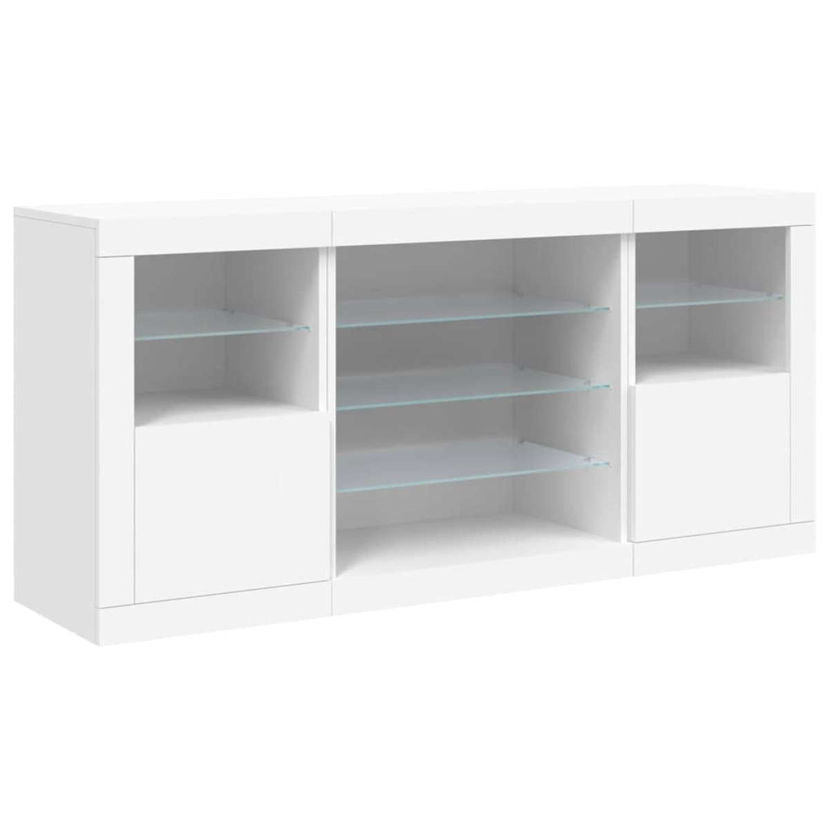 vidaXL Μπουφές με Φώτα LED Λευκός 142,5 x 37 x 67 εκ.