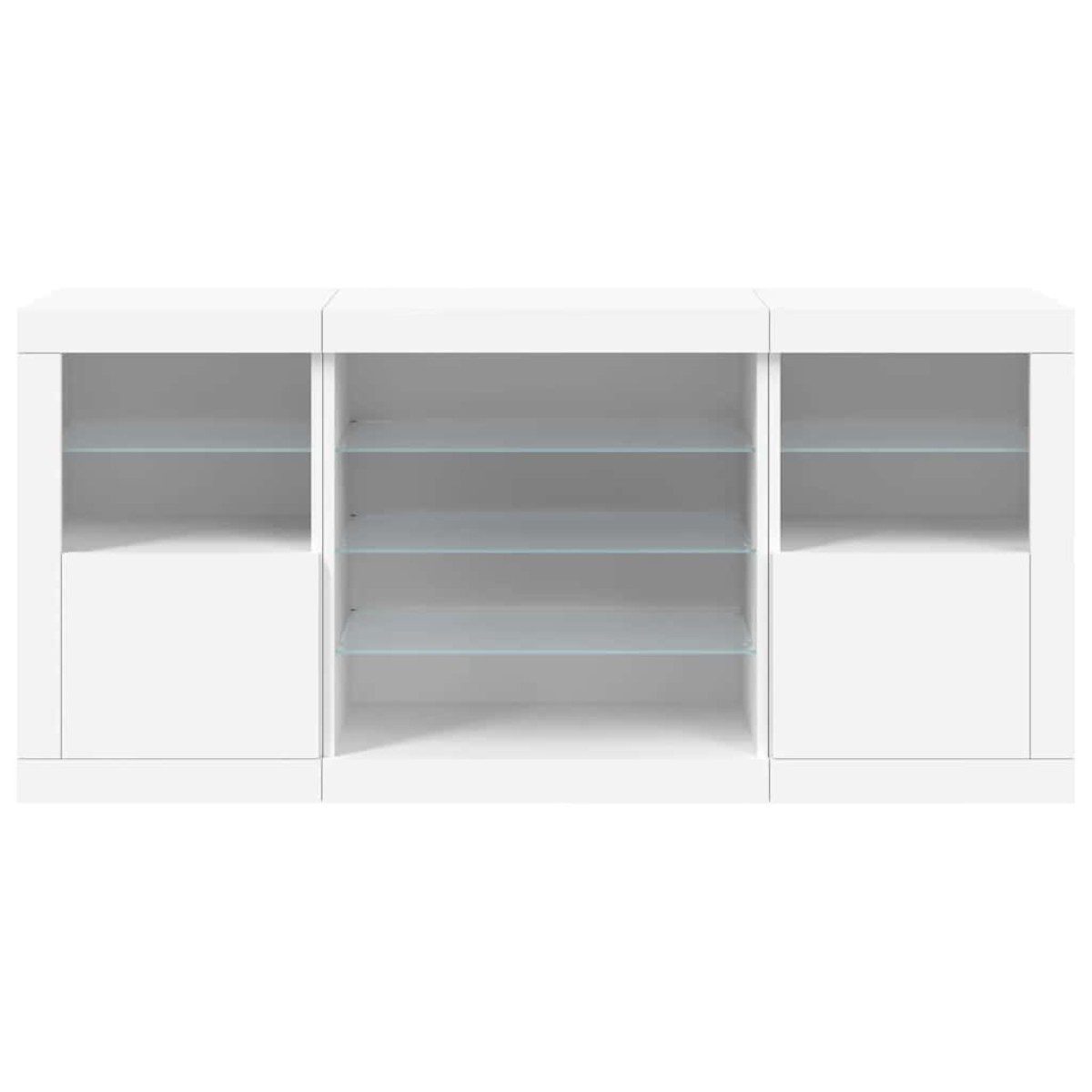 vidaXL Μπουφές με Φώτα LED Λευκός 142,5 x 37 x 67 εκ.