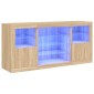 vidaXL Ντουλάπι με LED Sonoma Δρυς 142,5x37x67 εκ.