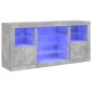 vidaXL Ντουλάπι με LED Γκρι Σκυροδέματος 142,5x37x67 εκ.