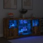 vidaXL Ντουλάπι με LED Καπνιστή Δρυς 142,5x37x67 εκ.