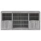 vidaXL Μπουφές με LED Γκρι Sonoma 142,5x37x67 εκ.