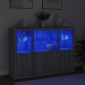 vidaXL Μπουφέδες με Φώτα LED 3 τεμ. Γκρι Sonoma από Επεξεργασμένο Ξύλο