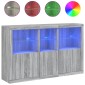 vidaXL Μπουφές με Φώτα LED Γκρι Sonoma 162 x 37 x 100 εκ.