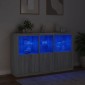 vidaXL Μπουφές με Φώτα LED Γκρι Sonoma 162 x 37 x 100 εκ.