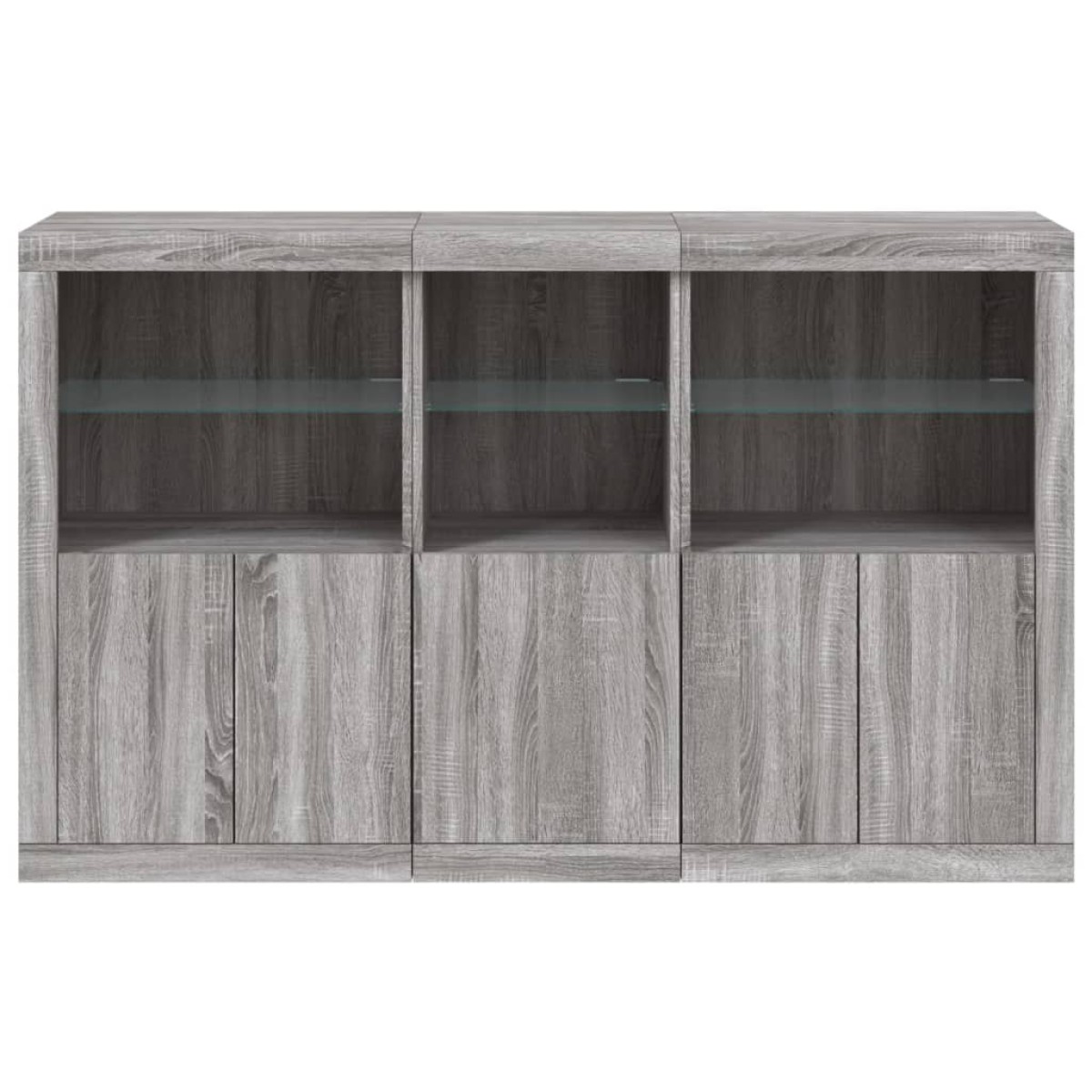 vidaXL Μπουφές με Φώτα LED Γκρι Sonoma 162 x 37 x 100 εκ.