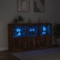 vidaXL Μπουφές με Φώτα LED Καπνιστή Δρυς 181,5 x 37 x 100 εκ.