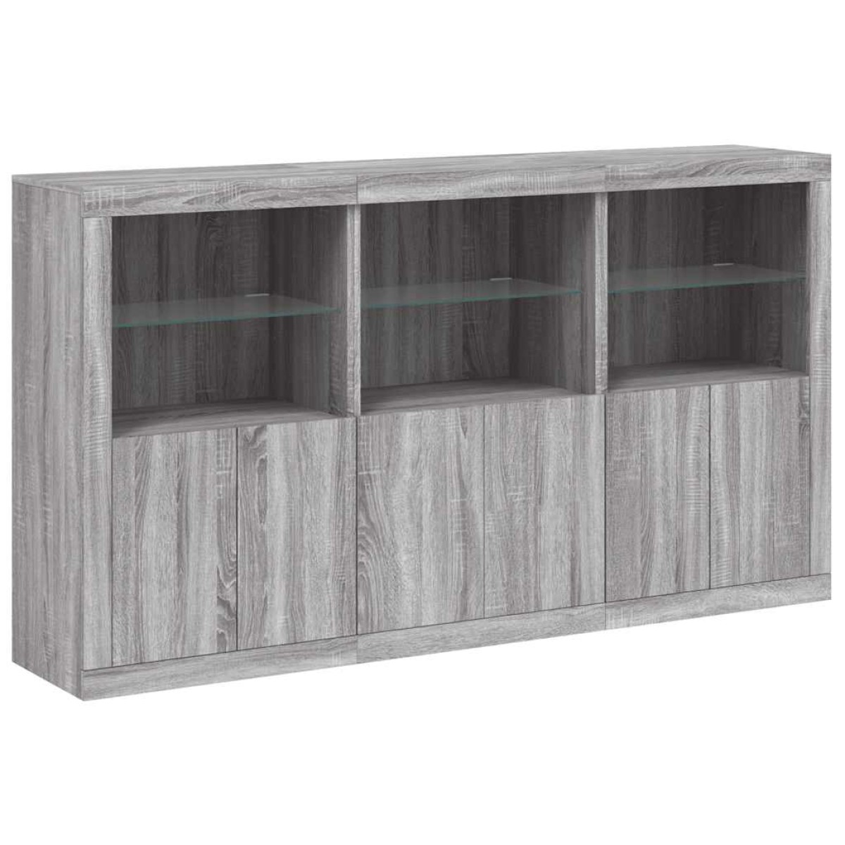 vidaXL Μπουφές με Φώτα LED Γκρι Sonoma 181,5 x 37 x 100 εκ.