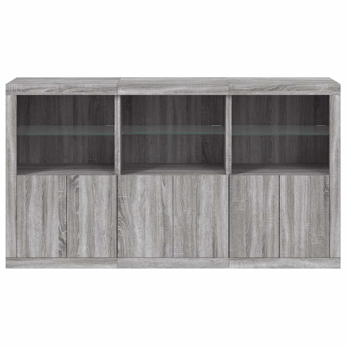 vidaXL Μπουφές με Φώτα LED Γκρι Sonoma 181,5 x 37 x 100 εκ.