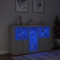 vidaXL Μπουφές με Φώτα LED Γκρι Sonoma 162 x 37 x 100 εκ.