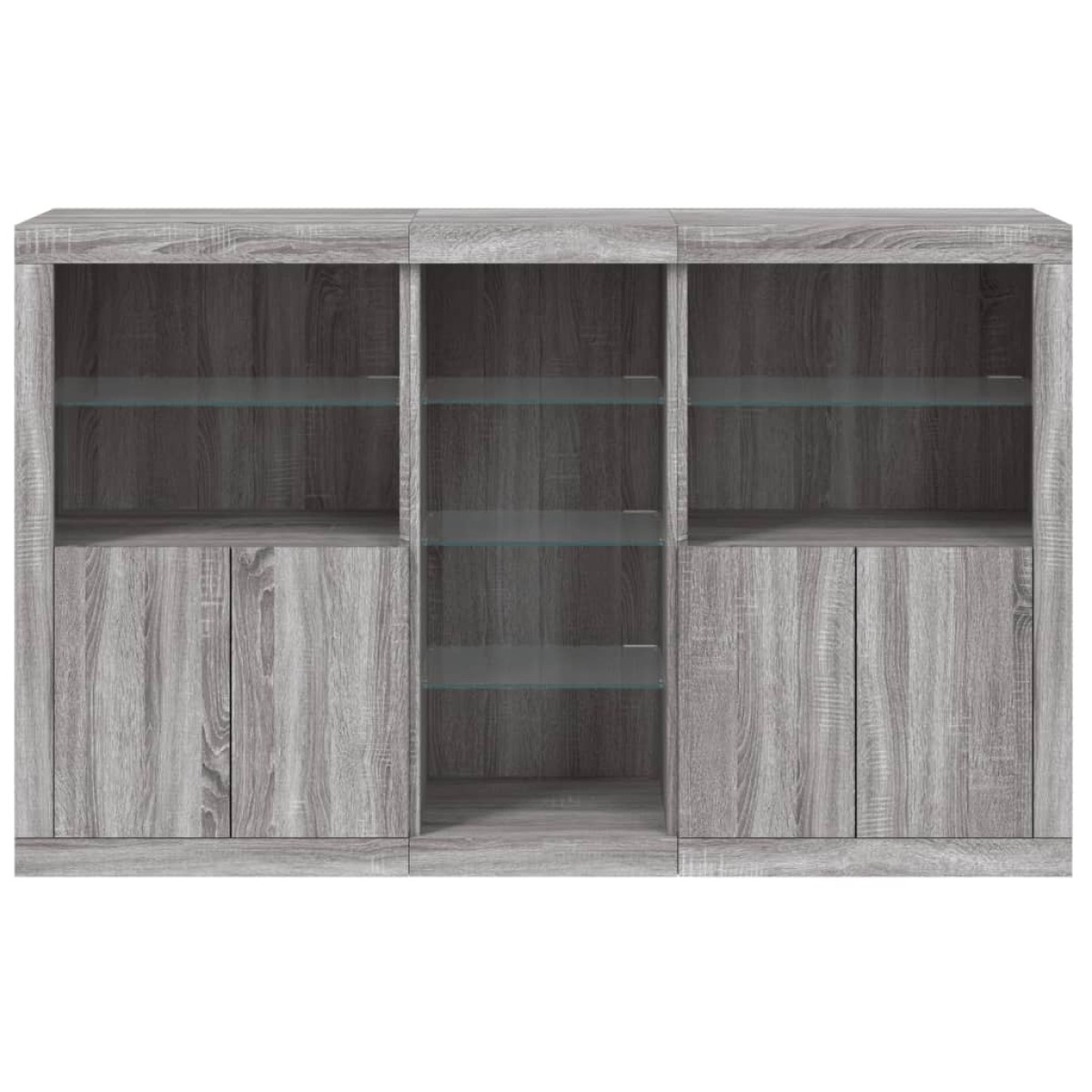 vidaXL Μπουφές με Φώτα LED Γκρι Sonoma 162 x 37 x 100 εκ.