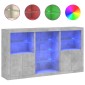 vidaXL Μπουφές με Φώτα LED Γκρι Σκυροδέματος 181,5 x 37 x 100 εκ.
