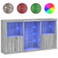 vidaXL Μπουφές με Φώτα LED Γκρι Sonoma 181,5 x 37 x 100 εκ.