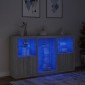 vidaXL Μπουφές με Φώτα LED Γκρι Sonoma 181,5 x 37 x 100 εκ.