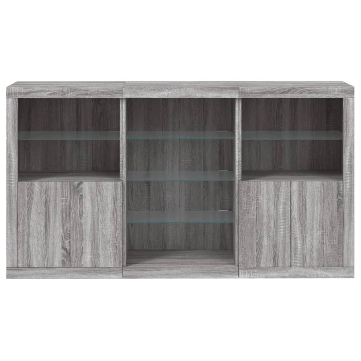 vidaXL Μπουφές με Φώτα LED Γκρι Sonoma 181,5 x 37 x 100 εκ.