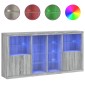 vidaXL Μπουφές με Φώτα LED Γκρι Sonoma 202 x 37 x 100 εκ.