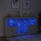 vidaXL Μπουφές με Φώτα LED Γκρι Sonoma 202 x 37 x 100 εκ.