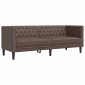 vidaXL Σετ Καναπέδων Chesterfield 3 Τεμαχίων από Καφέ Συνθετικό Δέρμα