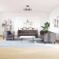 vidaXL Σετ Καναπέδων Chesterfield 3 Τεμαχίων από Γκρι Συνθετικό Δέρμα