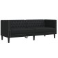 vidaXL Σετ Καναπέδων Chesterfield 2 Τεμαχίων από Μαύρο Συνθετικό Δέρμα