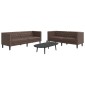 vidaXL Σετ Καναπέδων Chesterfield 2 Τεμαχίων από Καφέ Συνθετικό Δέρμα