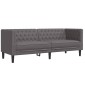 vidaXL Σετ Καναπέδων Chesterfield 2 Τεμαχίων από Γκρι Συνθετικό Δέρμα