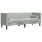 vidaXL Καναπές Chesterfield Σετ 3 Τεμ. με Στηρίγματα Αν. Γκρι Βελούδο